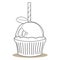 Sweet Monochrome Escape: Adorable Cupcake Coloring Illustration for Relaxing Artistic Fun