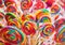 Sweet multicolored lollipops
