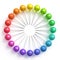 Sweet multicolored lollipops arranged in circle frame