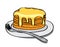 Sweet pancakes with honey on the plate - eps 10
