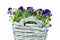 Sweet Pansies in Plait Basket -Shallow DOF