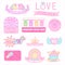 Sweet pastel color girly badge collection