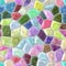 Sweet pastel colored floor marble plastic stony mosaic pattern texture seamless background with gray grout - full color