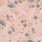 Sweet pastel Embroidery colorful floral seamless pattern with l