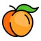 Sweet peach icon, outline style