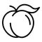 Sweet peach icon, outline style