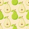 Sweet pear seamless pattern. Organic healthy fruits background