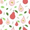 Sweet pear seamless pattern. Vector illustration.