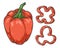 Sweet pepper colorful set stickers