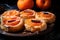 Sweet Persimmon pastry pies. Generate ai