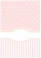 Sweet, pink card or invitation; white polka dots