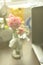 sweet pink carnation flower tabletop decoration