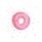 Sweet pink donut cartoon icon with colorful decoration. Vector icon cartooning tasty donut with hole. Sweet pink round