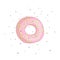 Sweet pink donut cartoon icon with colorful decoration. Vector icon cartooning tasty donut with hole. Sweet pink round