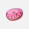 Sweet pink donut cartoon icon with pink decoration. Vector icon cartooning tasty donut with cream decoration. Sweet pink