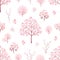 Sweet pink flowers blossom on springtime seamless pattern,for decorative,kid product,fashion,fabric,wallpaper and all print