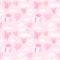 Sweet pink love elements pattern. Love and sweets template design. Watercolor pattern whit cupcake, red heart lolipop, heart