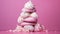 sweet pink swirl meringue marshmallow, twisted zephyr cakes set