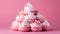 sweet pink swirl meringue marshmallow, twisted zephyr cakes set