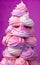 sweet pink swirl meringue marshmallow, twisted zephyr cakes set