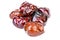 Sweet pitted Chinese red dates jujube preserved in sirup on white plate