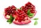 Sweet pomegranate with leafs