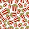 Sweet popcorn seamless pattern background