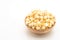 sweet popcorn on white background