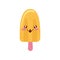 Sweet popsicle, cute Kawaii food cartoon character vector Illustration on a white background