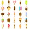 Sweet popsicle icons set, flat style