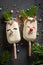 Sweet popsicles decorated like reindeer for Christmas