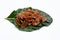 Sweet pork or pork Jerky on noni or morinda citrifolia leaf.