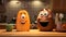 Sweet Potato Friends: Animated Faces Of A Potato And Peas