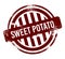 Sweet potato - red round grunge button, stamp