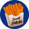 Sweet potato yam wedge fries craft paper holder