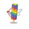 Sweet rainbow ice cream Cupid cartoon design with arrow and wings