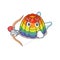 Sweet rainbow jelly Cupid cartoon design with arrow and wings