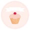 Sweet retro cupcake with place for your own text