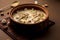 Sweet Roasted Makhana Kheer is an Indian dessert recipe, served in a bowl garnished with dry fruits