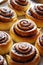 Sweet rolls buns with cinnamon and cocoa. Close-up. Kanelbulle - swedish homemade dessert.