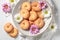 Sweet round butter cookies made of butter and sugar