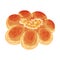 Sweet Round Pastry with Golden Brown Vector Food Element