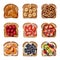 Sweet sandwiches isolated on transparent background