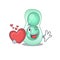 A sweet serratia marcescens cartoon character style with a heart