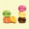 sweet set.appetizing and delicious macaroons