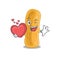 A sweet shigella flexneri cartoon character style with a heart