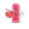 A sweet shigella sonnei cartoon character style with a heart