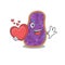 A sweet shigella sp. bacteria cartoon character style with a heart