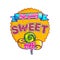 Sweet shop hand drawn vector logo design