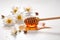 Sweet Shots: Capturing the Beauty of Manuka Honey with a Honey Dipper and Flower in Stunning Photography against a Light